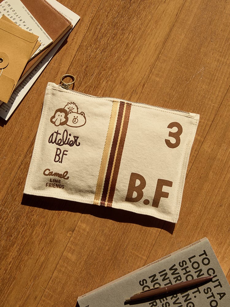 LINE FRIENDS BAG 단품 [패밀리세일] 카멜 X 라인프렌즈 파우치