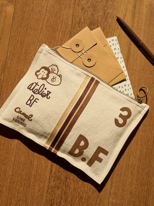 LINE FRIENDS BAG 단품 [패밀리세일] 카멜 X 라인프렌즈 파우치