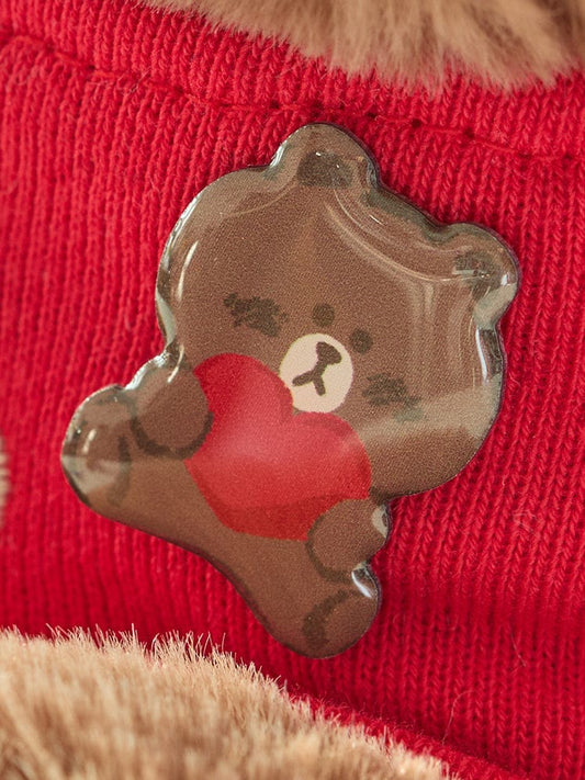 LINE FRIENDS BEAUTY/ACC_ 브라운 라인프렌즈 브라운 15주년 메탈 핀뱃지