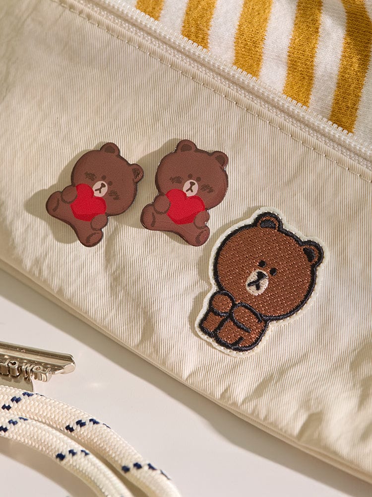 LINE FRIENDS BEAUTY/ACC_ 브라운 [패밀리세일] 라인프렌즈 브라운 15주년 메탈 핀뱃지