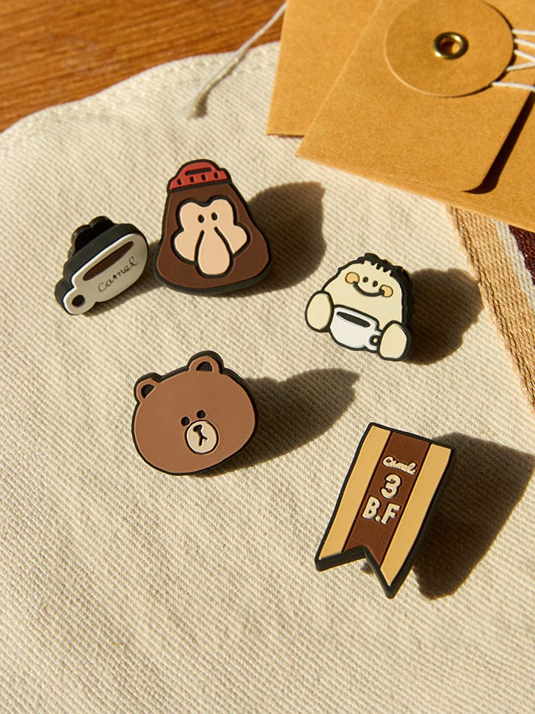 LINE FRIENDS BEAUTY/ACC 단품 카멜 X 라인프렌즈 실리콘 스티콘 세트