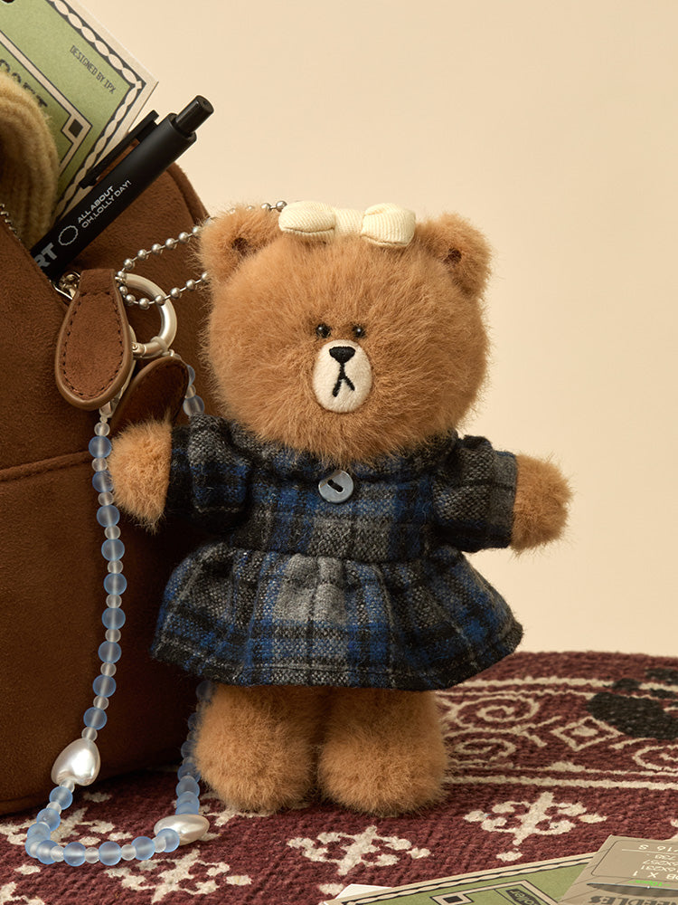 LINE FRIENDS CLOSET_TOY_ 단품 라인프렌즈 쁘띠 클로젯 체크 원피스