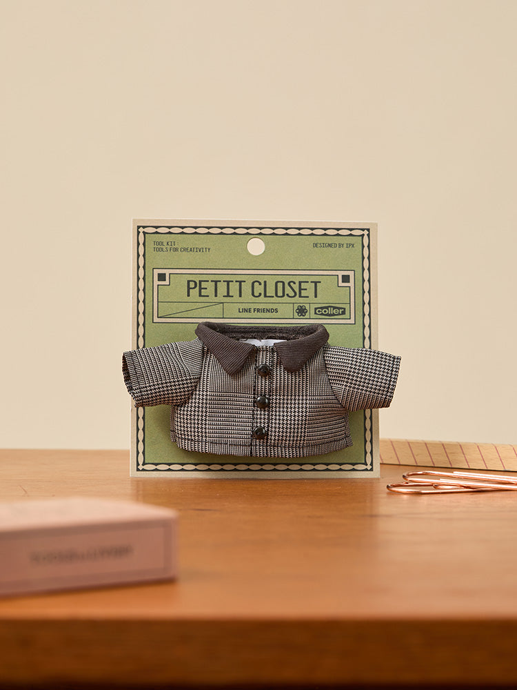 LINE FRIENDS CLOSET_TOY_ 단품 라인프렌즈 쁘띠 클로젯 체크 정장 재킷