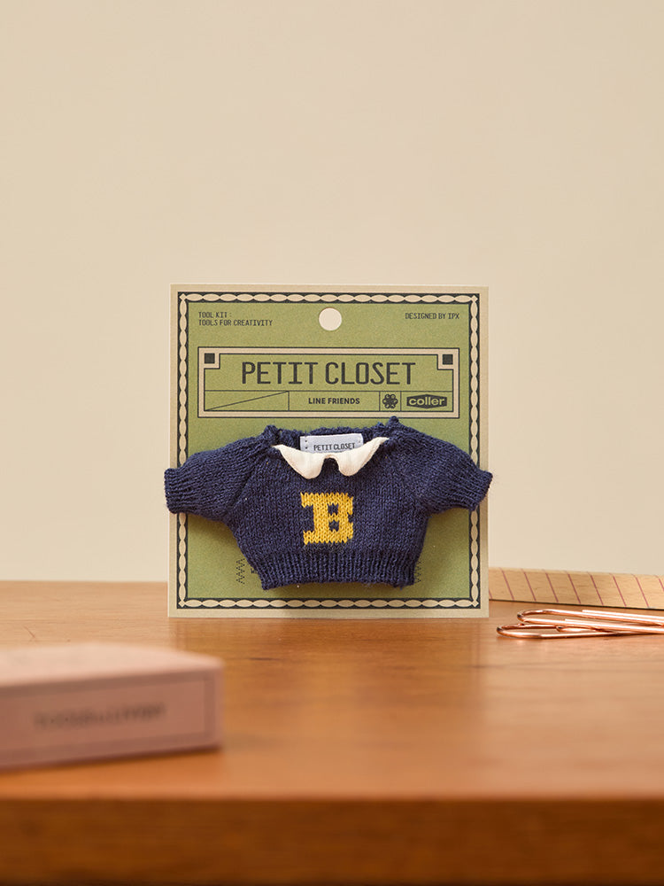 LINE FRIENDS CLOSET_TOY_ 단품 라인프렌즈 쁘띠 클로젯 네이비 니트