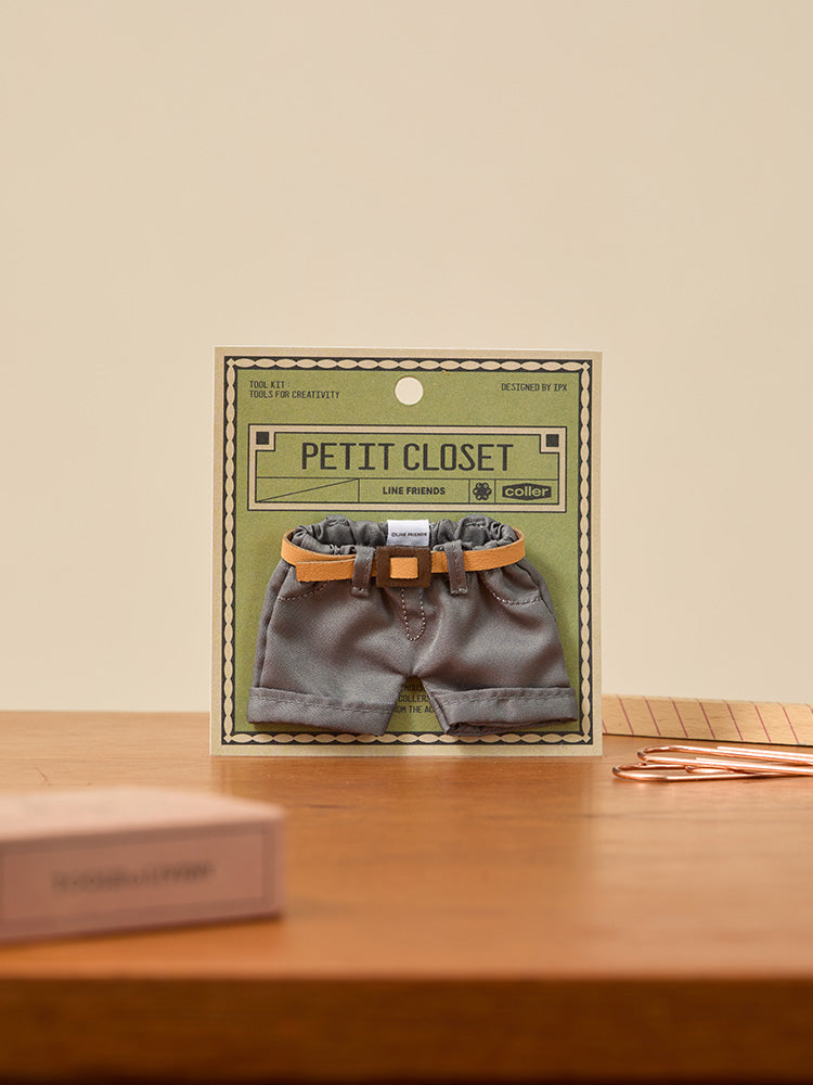 LINE FRIENDS PETIT CLOSET GRAY BELT PANTS