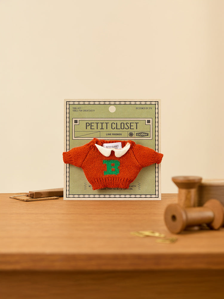 LINE FRIENDS CLOSET_TOY_ 단품 라인프렌즈 쁘띠 클로젯 오렌지B 니트