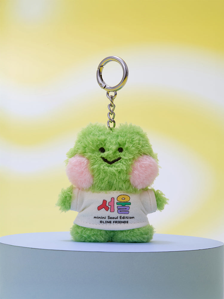 LINE FRIENDS minini lenini SEOUL T-SHIRT PLUSH KEYRING CITY EDITION