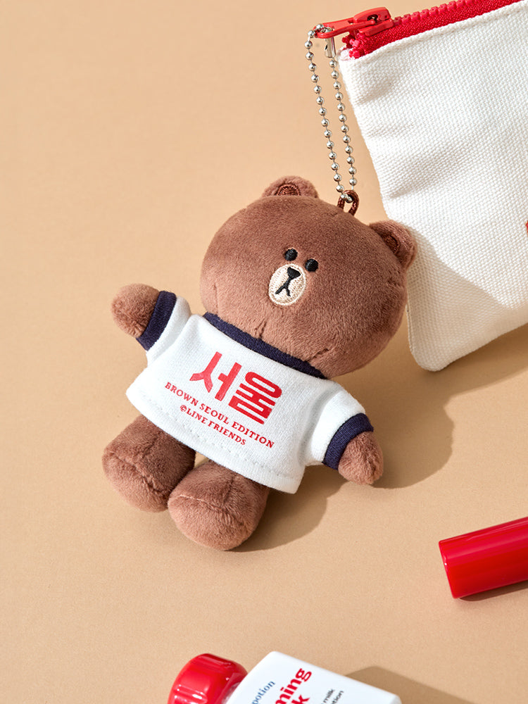 LINE FRIENDS KEYRING_ 단품 라인프렌즈 브라운 서울 에디션 인형 키링