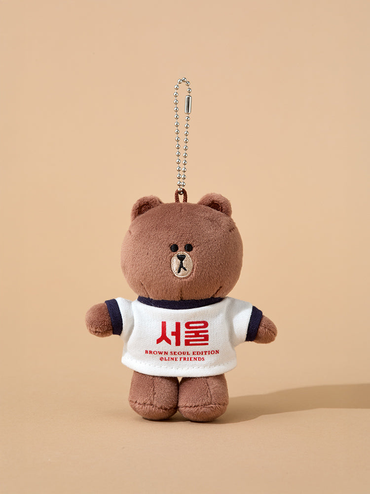 LINE FRIENDS KEYRING_ 단품 라인프렌즈 브라운 서울 에디션 인형 키링