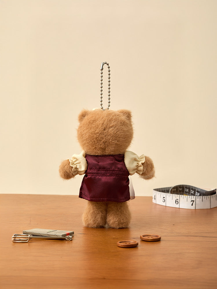 LINE FRIENDS KEYRING_ 단품 라인프렌즈 초코 쁘띠 베이직 인형 키링 & 클로젯 새틴 원피스 세트