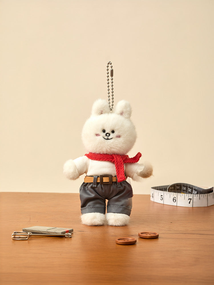 LINE FRIENDS KEYRING_ 단품 라인프렌즈 코니 쁘띠 베이직 인형 키링 & 클로젯 레드 숄 세트