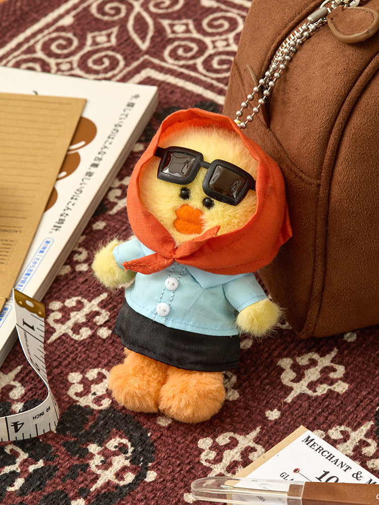 LINE FRIENDS KEYRING_ 단품 라인프렌즈 샐리 쁘띠 베이직 인형 키링 & 클로젯 오렌지 스카프 세트