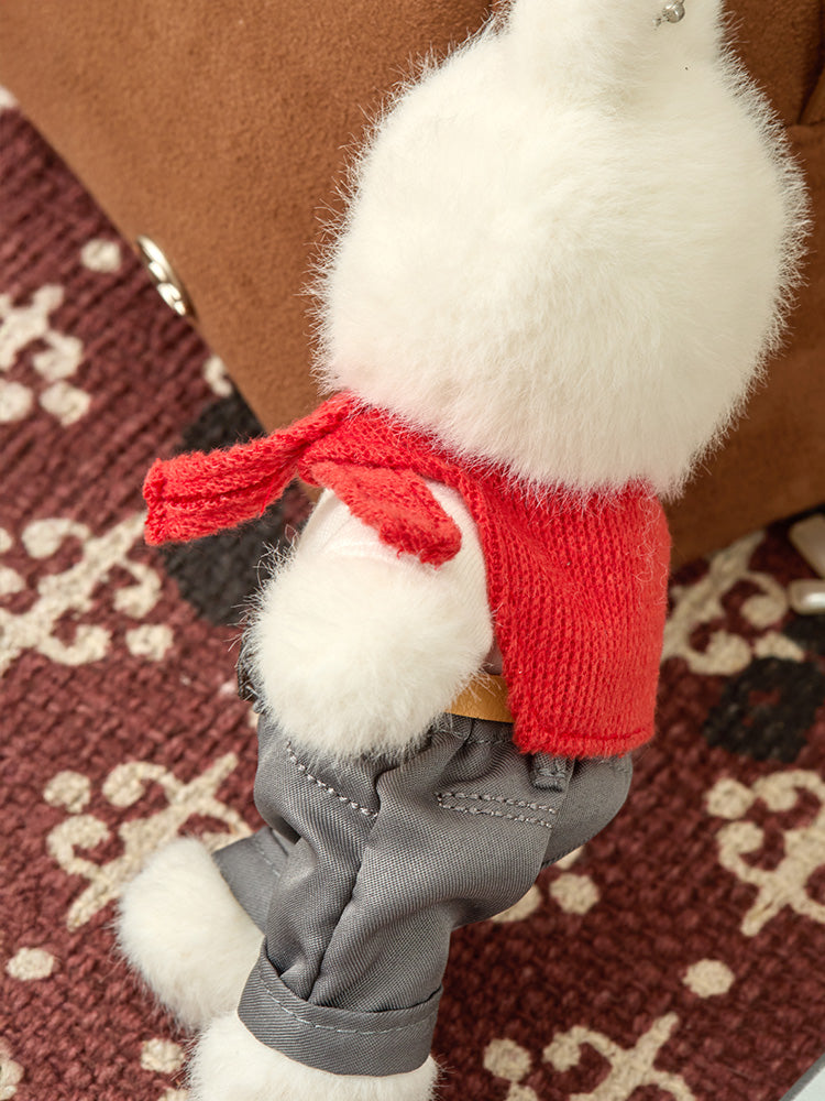 LINE FRIENDS KEYRING_ 단품 라인프렌즈 코니 쁘띠 베이직 인형 키링 & 클로젯 레드 숄 세트