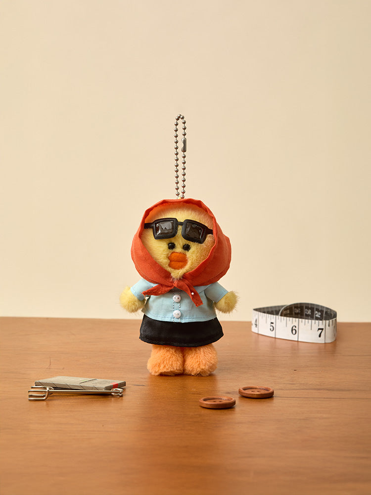 LINE FRIENDS KEYRING_ 단품 라인프렌즈 샐리 쁘띠 베이직 인형 키링 & 클로젯 오렌지 스카프 세트