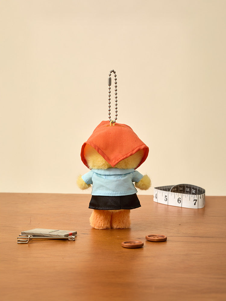 LINE FRIENDS KEYRING_ 단품 라인프렌즈 샐리 쁘띠 베이직 인형 키링 & 클로젯 오렌지 스카프 세트