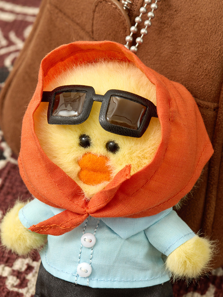 LINE FRIENDS KEYRING_ 단품 라인프렌즈 샐리 쁘띠 베이직 인형 키링 & 클로젯 오렌지 스카프 세트