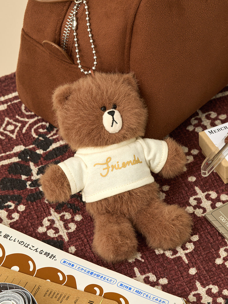LINE FRIENDS KEYRING_ 단품 라인프렌즈 브라운 쁘띠 클로젯 인형 키링