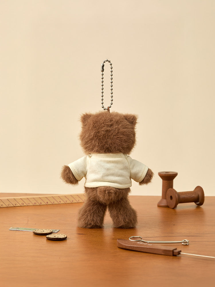 LINE FRIENDS KEYRING_ 단품 라인프렌즈 브라운 쁘띠 클로젯 인형 키링