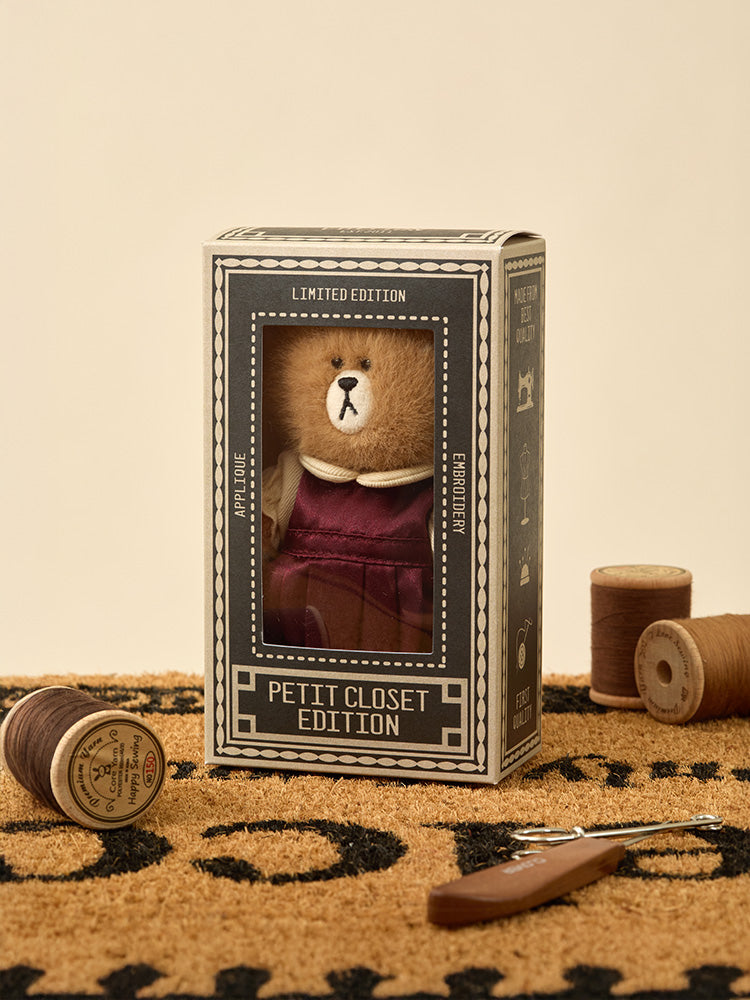 LINE FRIENDS KEYRING_ 단품 라인프렌즈 초코 쁘띠 베이직 인형 키링 & 클로젯 새틴 원피스 세트