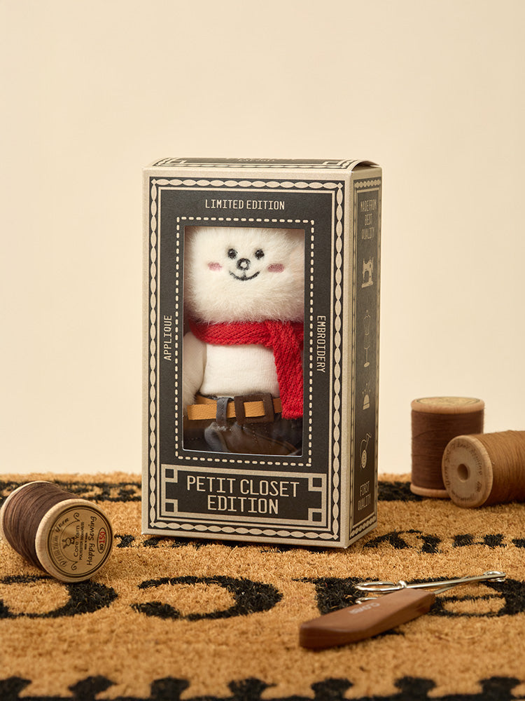 LINE FRIENDS KEYRING_ 단품 라인프렌즈 코니 쁘띠 베이직 인형 키링 & 클로젯 레드 숄 세트