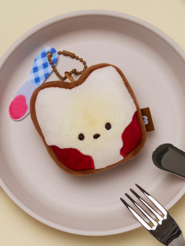 LINE FRIENDS minini bnini JAM TOAST PLUSH KEYRING DESSERT CAFE