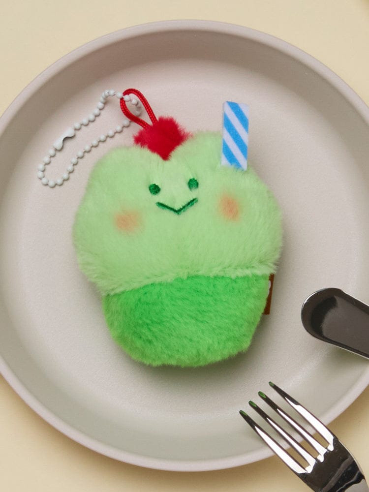 LINE FRIENDS minini lenini MELON SODA PLUSH KEYRING DESSERT CAFE