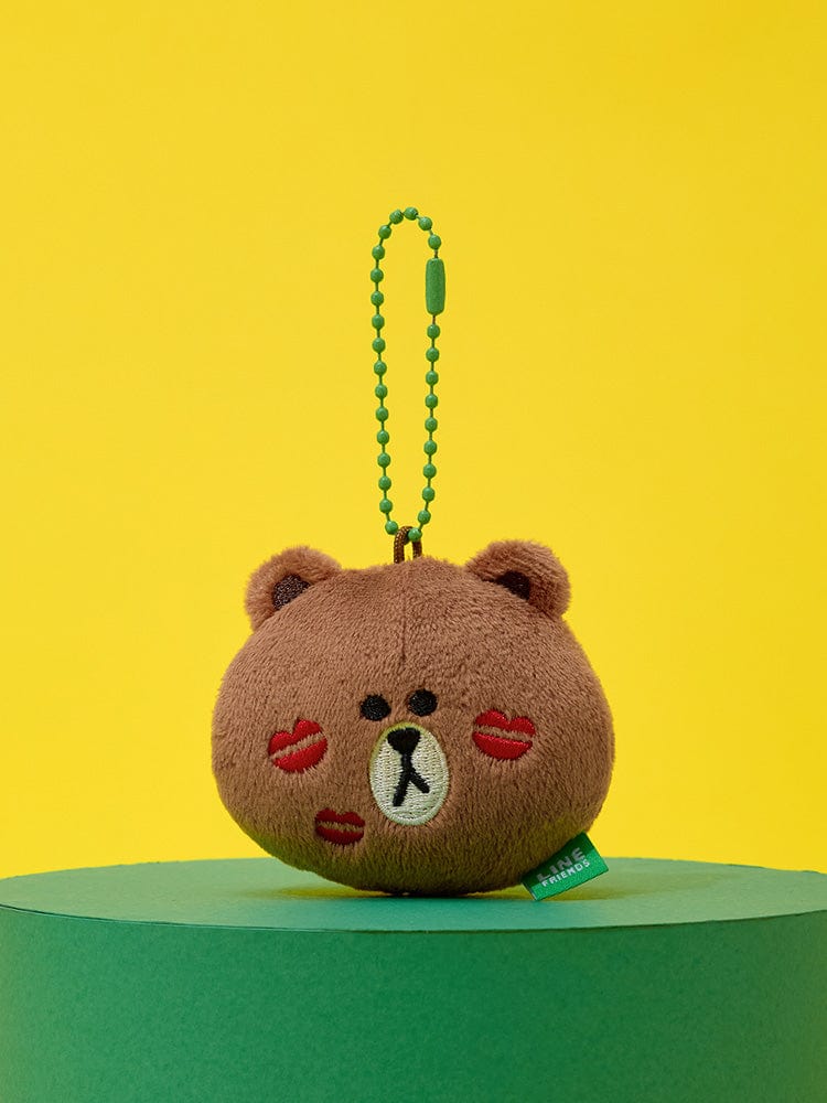 LINE FRIENDS KEYRING 단품 라인프렌즈 브라운 오리지널 플러시 얼굴키링