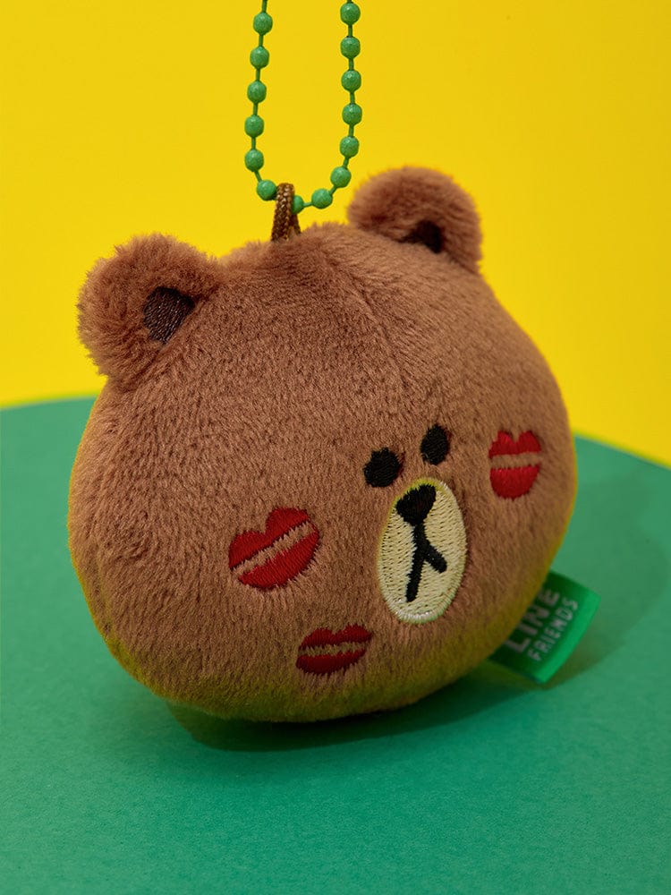 LINE FRIENDS KEYRING 단품 라인프렌즈 브라운 오리지널 플러시 얼굴키링