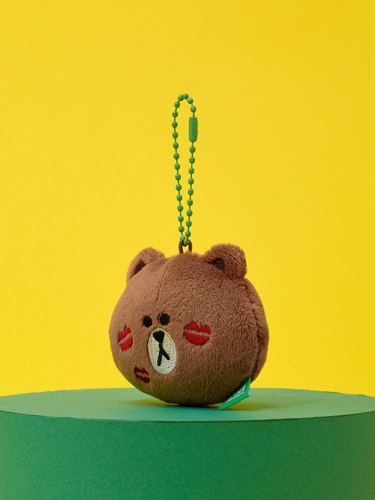 LINE FRIENDS KEYRING 단품 라인프렌즈 브라운 오리지널 플러시 얼굴키링