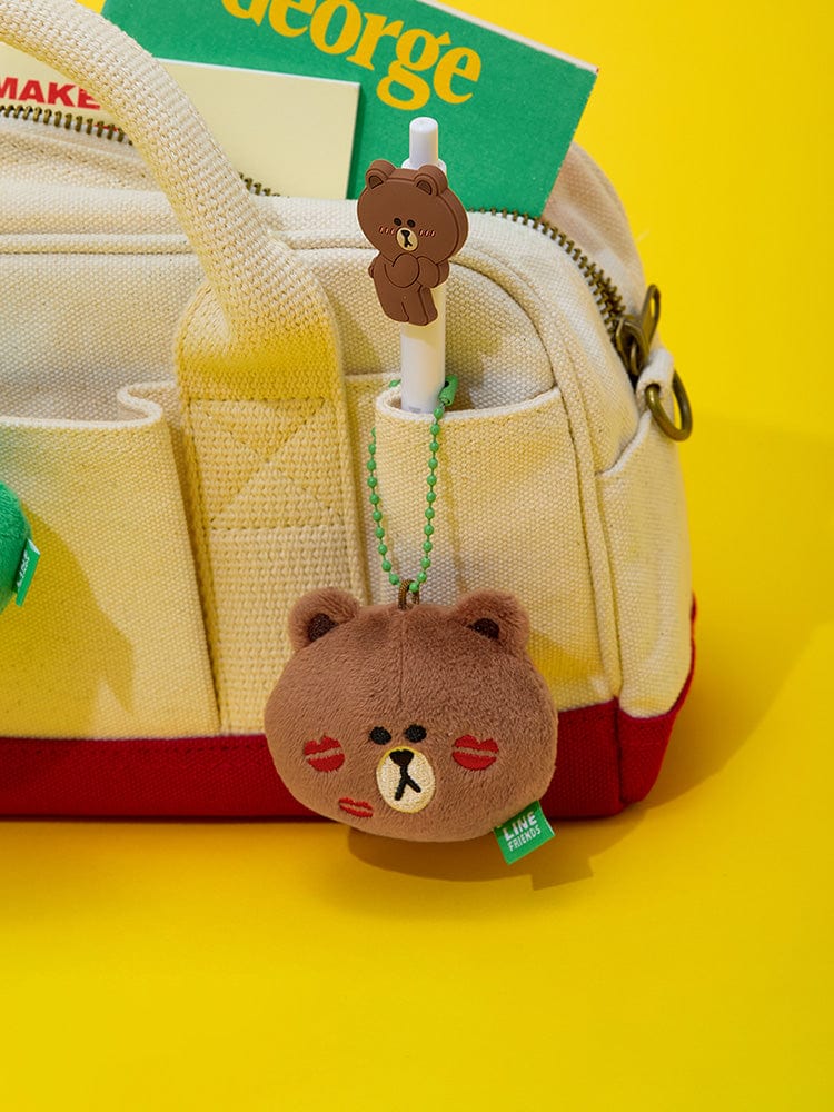 LINE FRIENDS KEYRING 단품 라인프렌즈 브라운 오리지널 플러시 얼굴키링