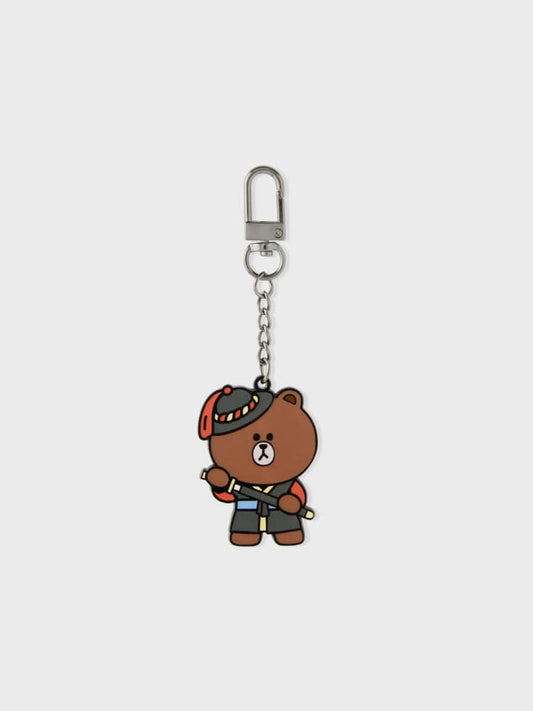 LINE FRIENDS KEYRING 단품 라인프렌즈 브라운 투어리스트 메탈 키링