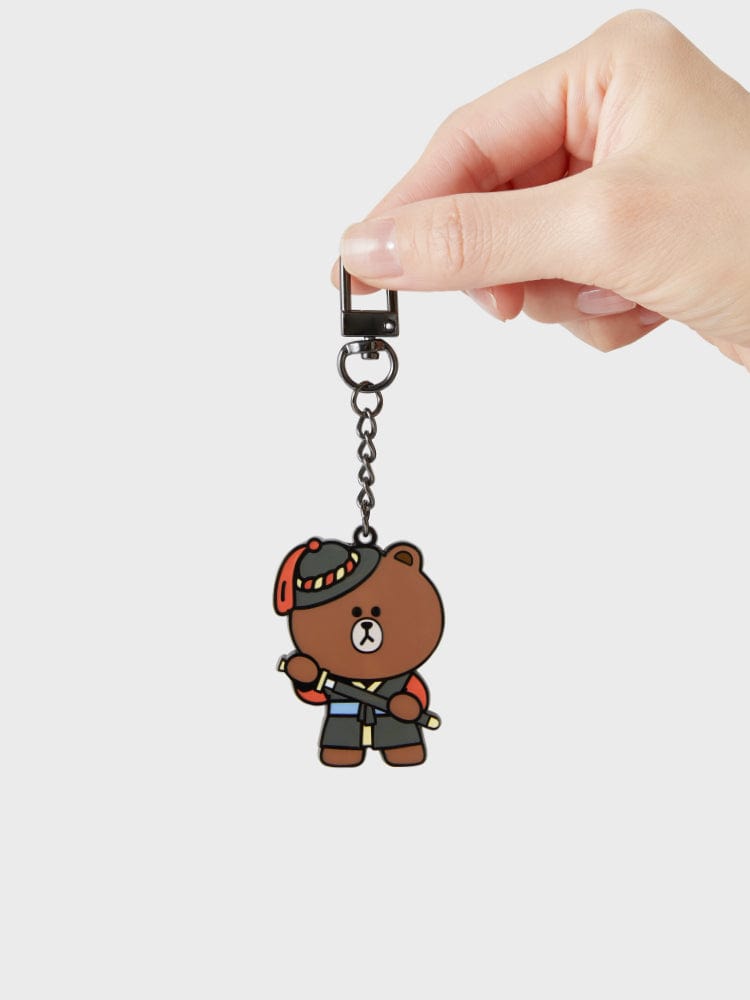 LINE FRIENDS KEYRING 단품 라인프렌즈 브라운 투어리스트 메탈 키링