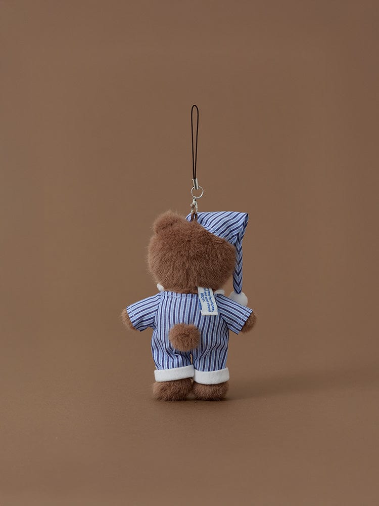 LINE FRIENDS KEYRING 단품 라인프렌즈 허그브라운 오너먼트 인형 키링 파자마 블루