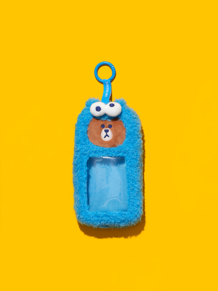 LINE FRIENDS KEYRING_ 쿠키 몬스터 브라운 세서미 스트리트 X 라인프렌즈 포토 카드 홀더