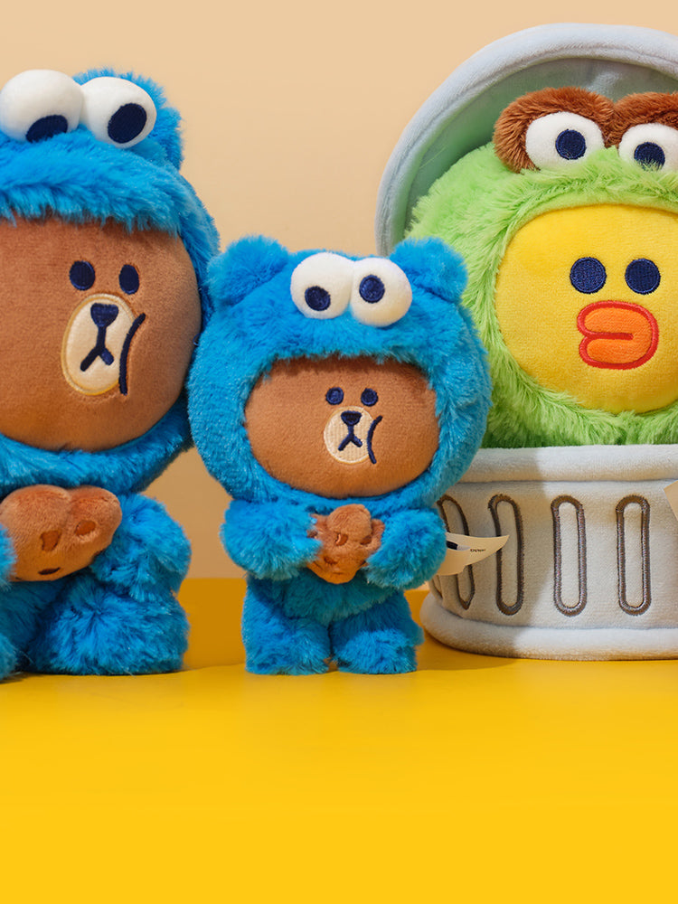 LINE FRIENDS KEYRING_ 쿠키 몬스터 브라운 세서미 스트리트 X 라인프렌즈 인형 키링