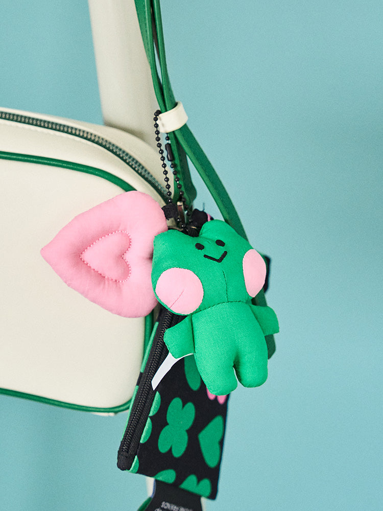 LINE FRIENDS KEYRING_ 단품 미니니 x 드롭드롭드롭 레니니 하트 패디드 인형 키링