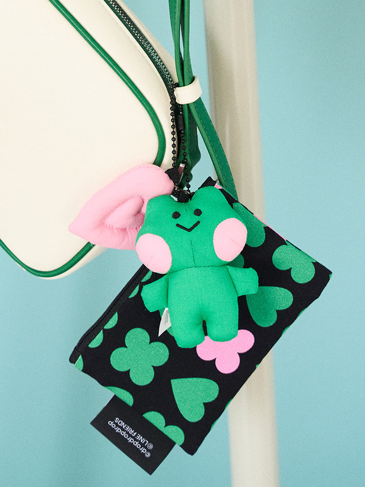LINE FRIENDS KEYRING_ 단품 미니니 x 드롭드롭드롭 레니니 하트 패디드 인형 키링