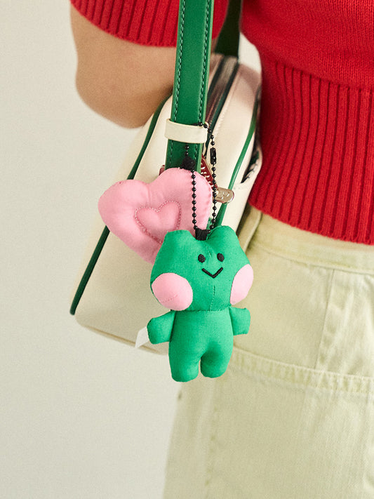 LINE FRIENDS KEYRING_ 단품 미니니 x 드롭드롭드롭 레니니 하트 패디드 인형 키링