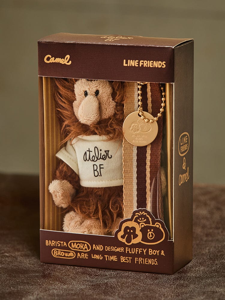 LINE FRIENDS KEYRING 단품 카멜 X 라인프렌즈 모카 플러시 키링