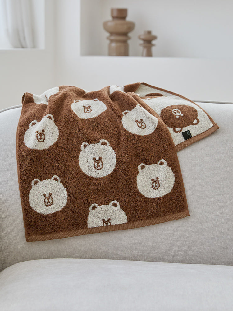 LINE FRIENDS LIVING_ 브라운 라인프렌즈 송월 브라운 베이직 타월