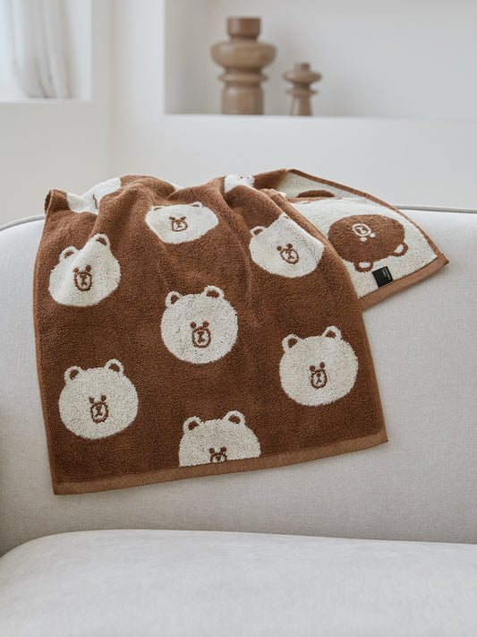 LINE FRIENDS LIVING_ 브라운 라인프렌즈 송월 브라운 베이직 타월