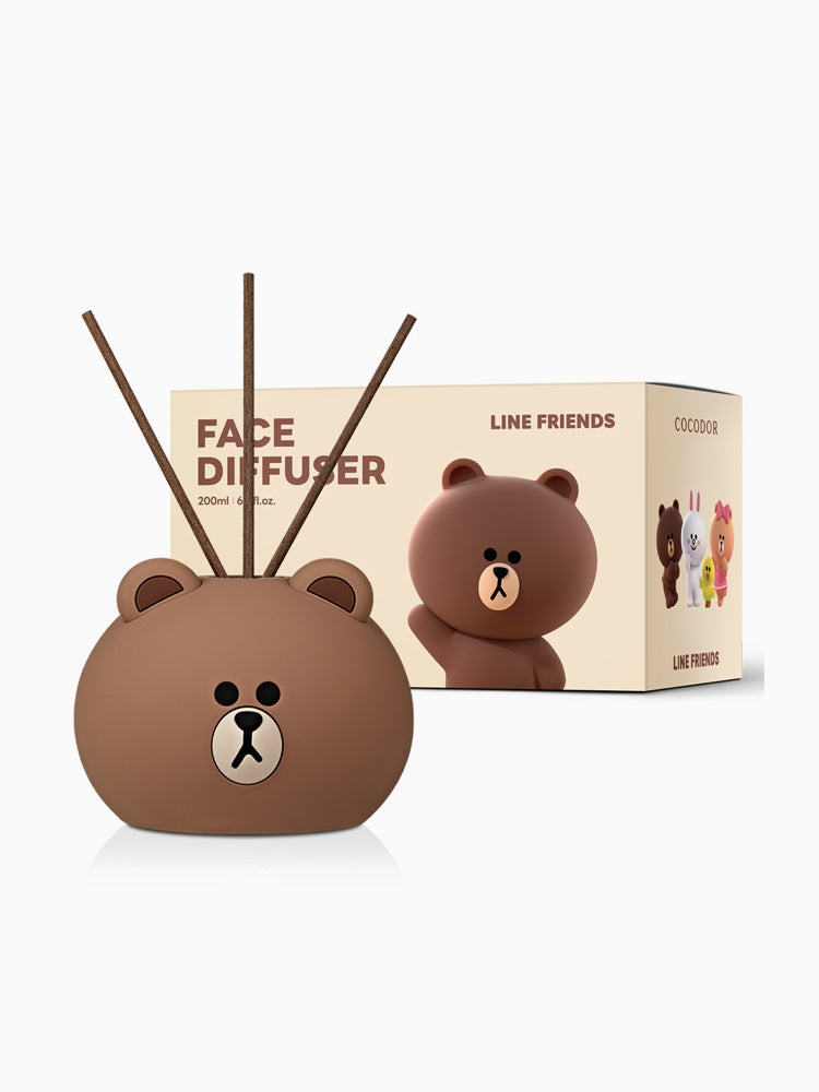 LINE FRIENDS LIVING_ 단품 라인프렌즈 브라운 페이스 디퓨저 (퓨어코튼)