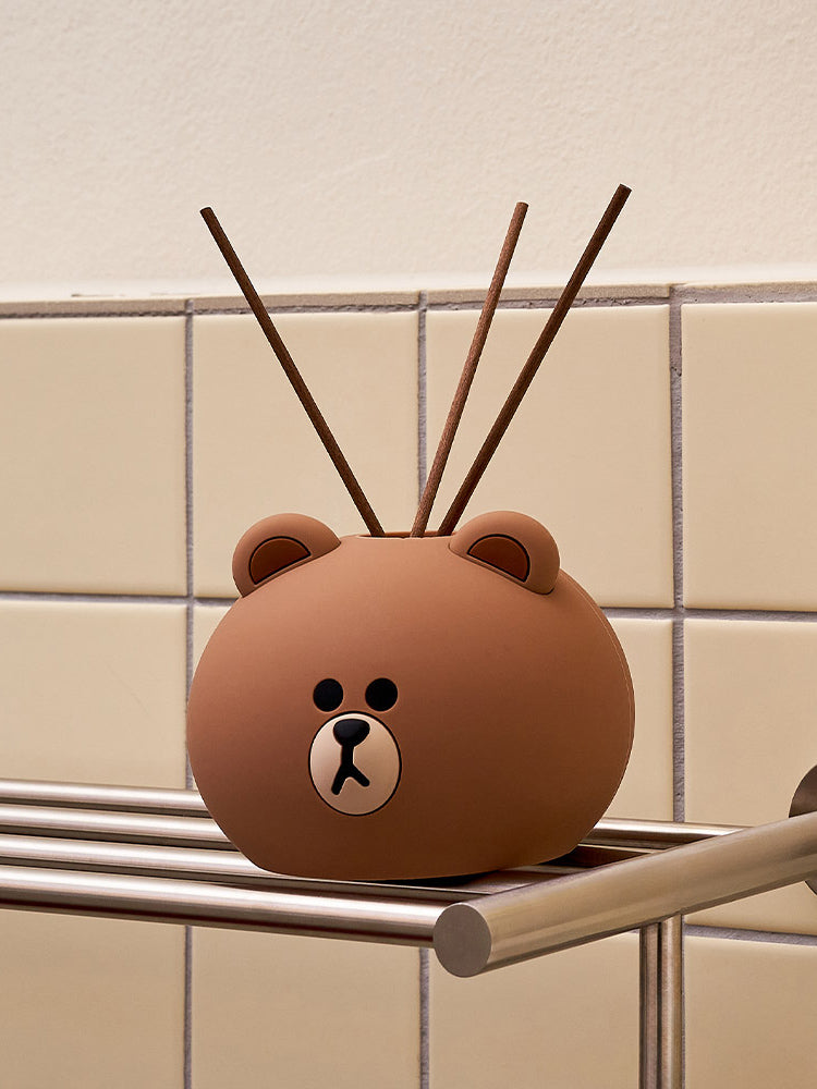 LINE FRIENDS LIVING_ 단품 라인프렌즈 브라운 페이스 디퓨저 (퓨어코튼)