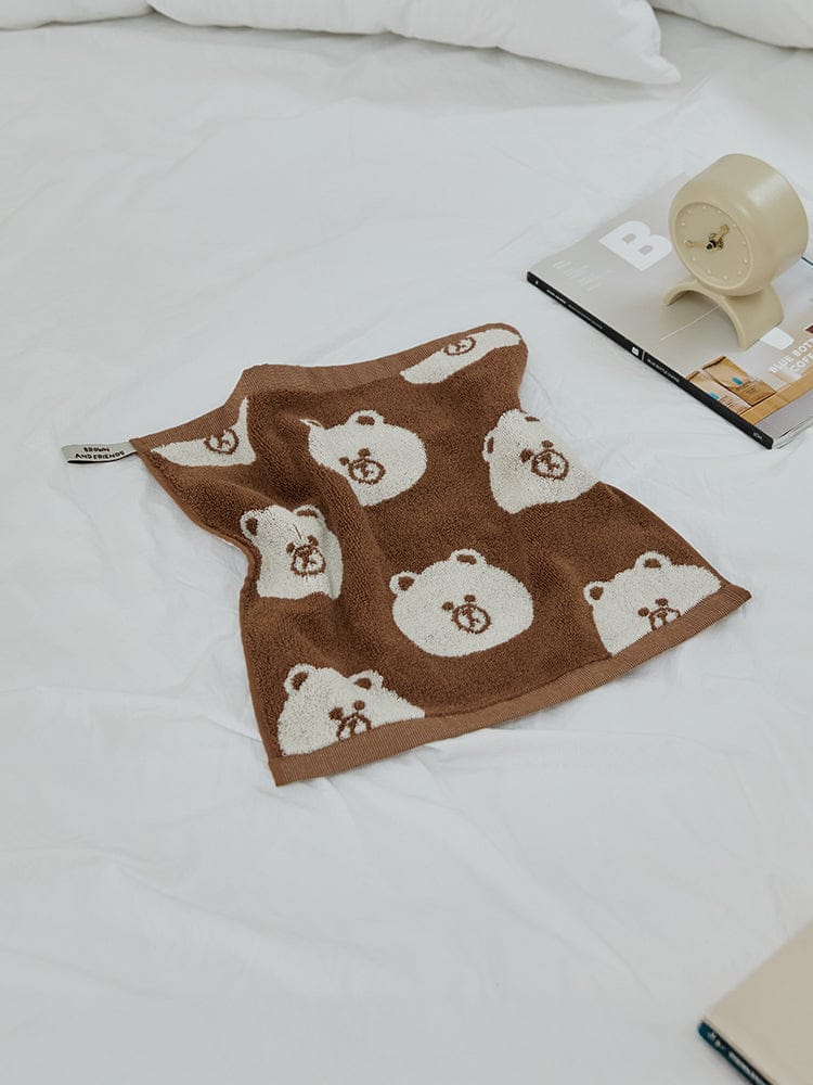 LINE FRIENDS LIVING_ [패밀리세일] 라인프렌즈 송월 브라운 베이직 핸드 타월