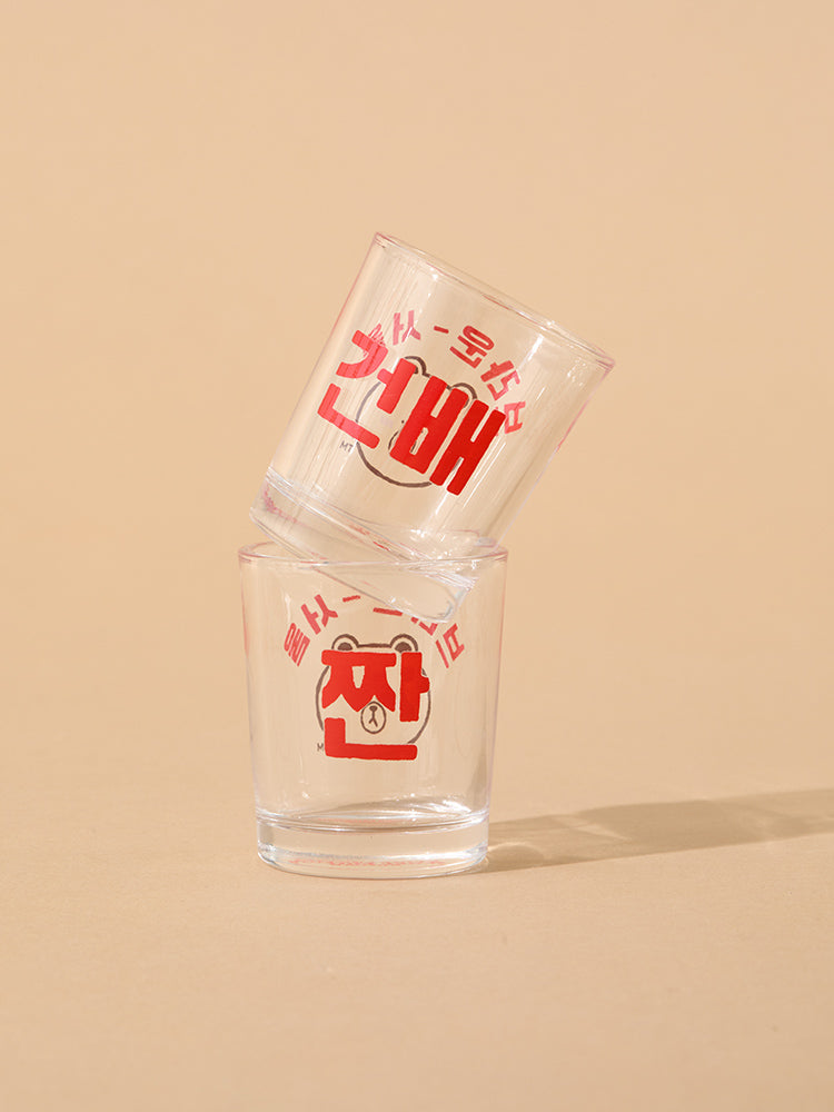 LINE FRIENDS LIVING_ 단품 라인프렌즈 브라운 서울 에디션 소주잔 세트 (2개입)