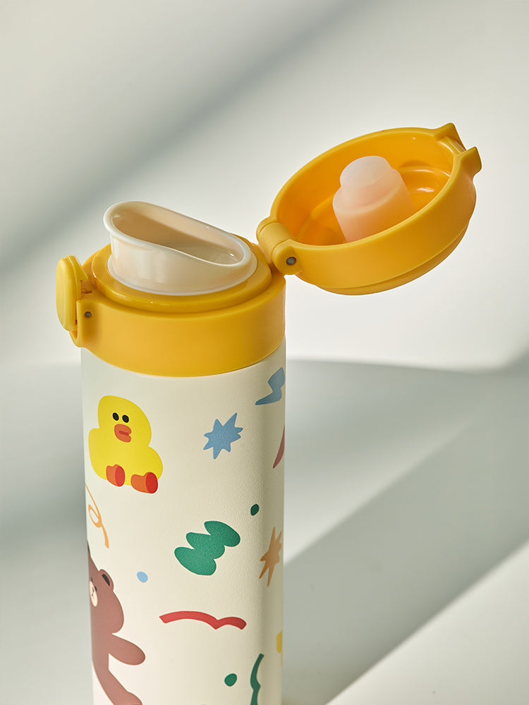 LINE FRIENDS LIVING_ 브라운 라인프렌즈 브라운 피크닉 원터치 텀블러 (420ml)