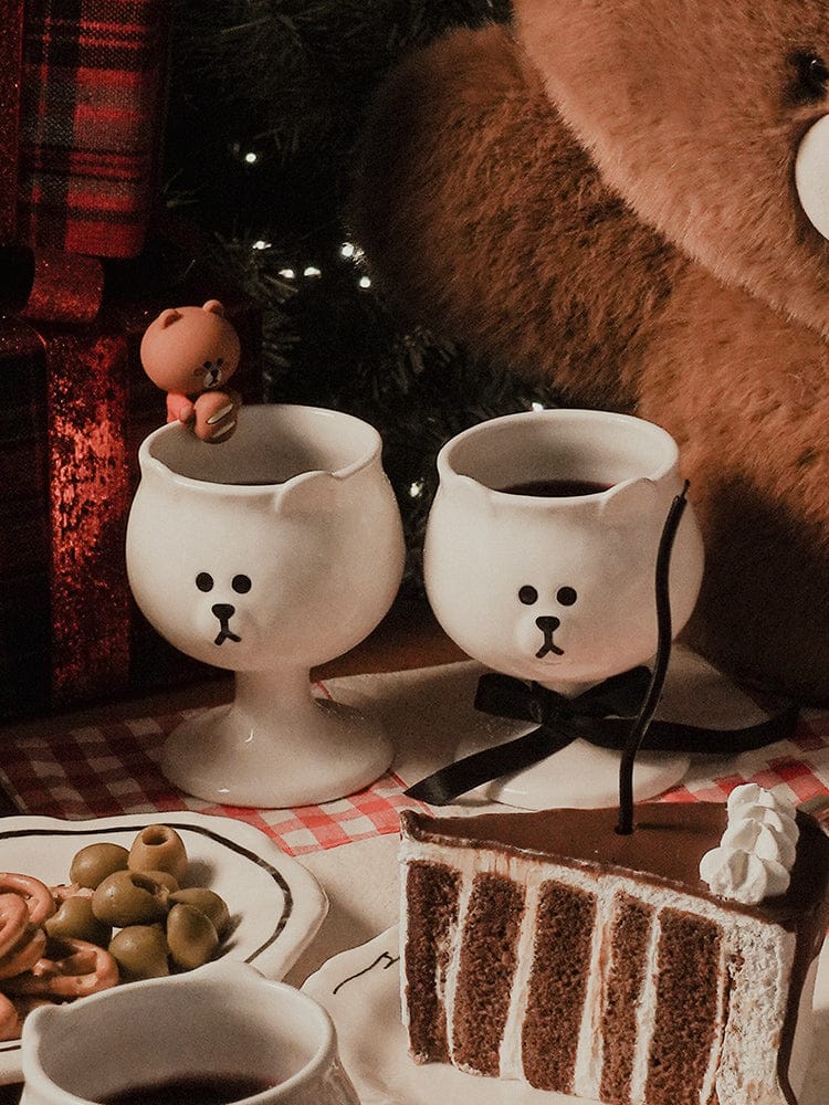 LINE FRIENDS LIVING_ 와인잔 세트 LOFA Seoul X BROWN 와인잔 세트