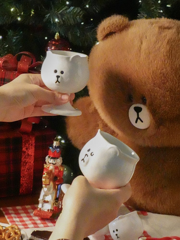 LINE FRIENDS LIVING_ 와인잔 세트 LOFA Seoul X BROWN 와인잔 세트