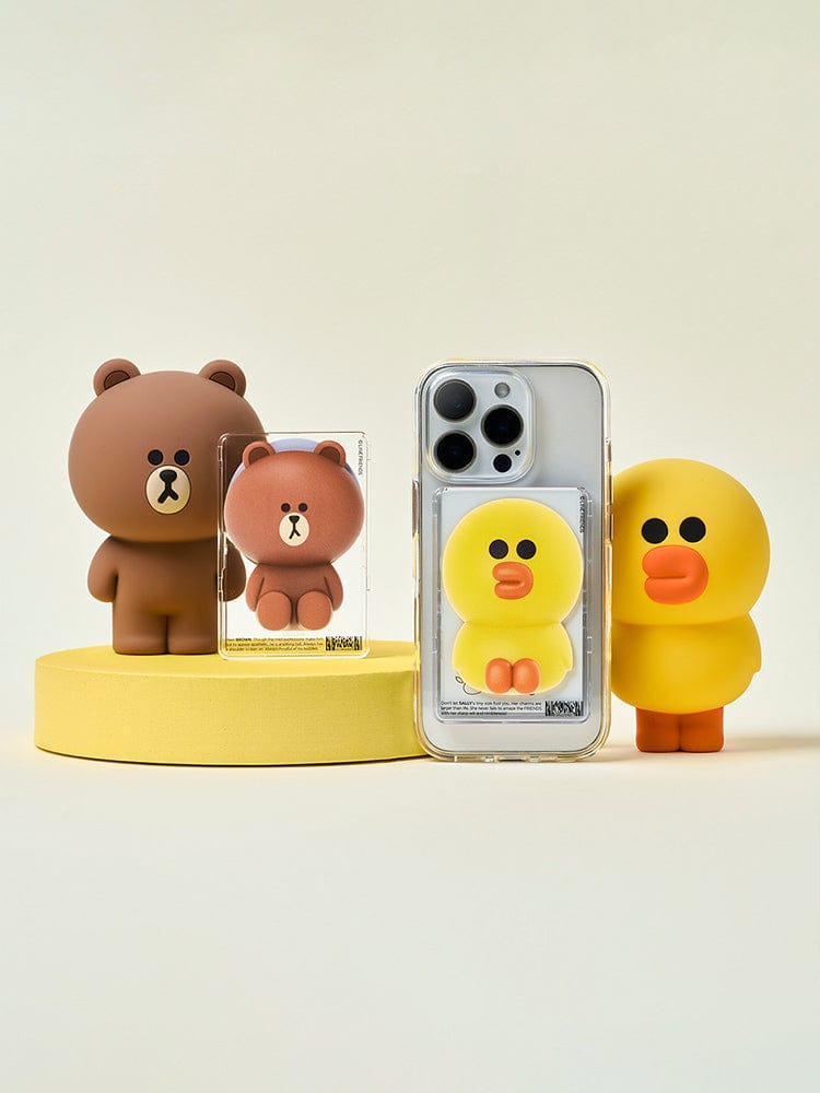 LINE FRIENDS MOBILE ACC 단품 라인프렌즈 브라운 3D 맥세이프 카드지갑 케이스