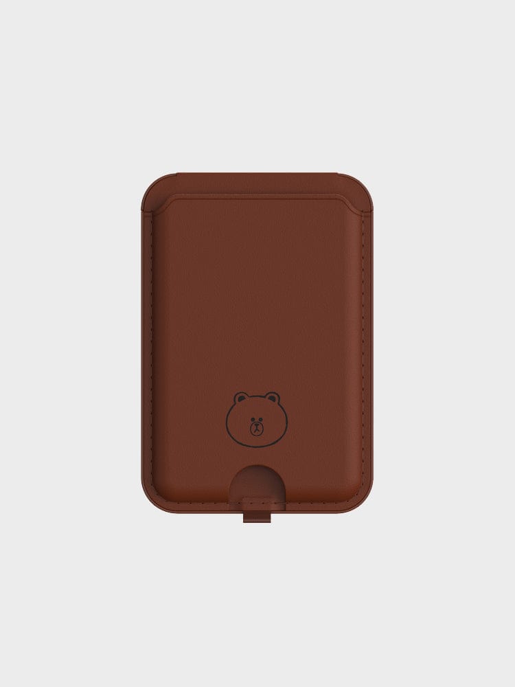 LINE FRIENDS MOBILE ACC MAGSAFE WALLET 라인프렌즈 스탬프 브라운 맥세이프 카드 지갑 스탠드